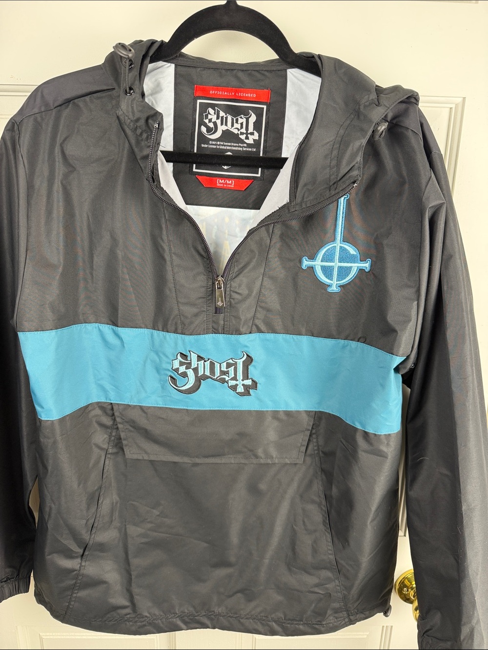NWT Ghost Papa Emeritus Graphic 1/4 Zip Windbreaker Jacket - Officially Licensed
